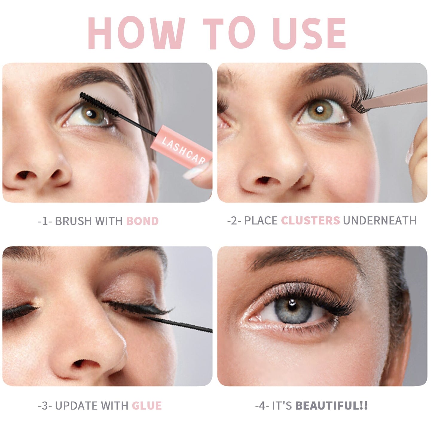 Glue Eyelash Clusters Lash Bond And Seal, Lash Cluster Glue For DIY Eyelash Extensions, Individual Lash Glue For Cluster Eyelash, Strong Hold, Eye Lash Glue For Personal Makeup
