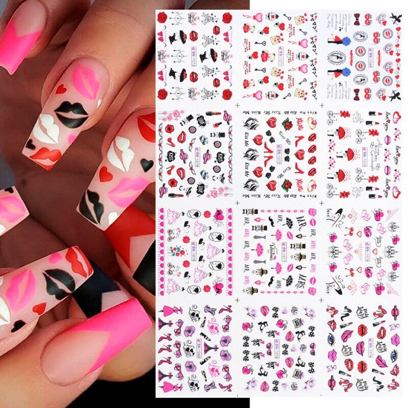 Patterns For Nail Art - Floral Aesthetic | Geometrical pattern | Figurine | Abstract art sheets pack of 12