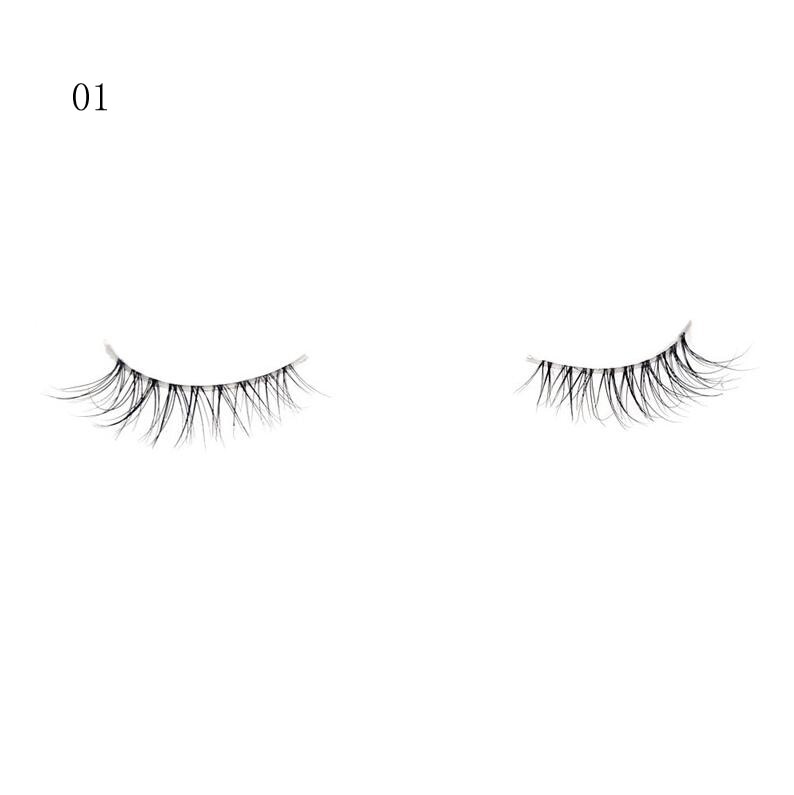 Transparent stem Mink Hair Eyelashes reusable Natural 3D Mink Messy Popular short False Eyelash Full Strip Eyelashes Extension