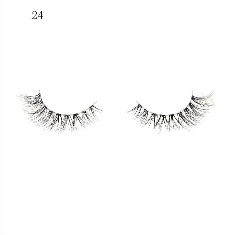 Transparent stem Mink Hair Eyelashes reusable Natural 3D Mink Messy Popular short False Eyelash Full Strip Eyelashes Extension