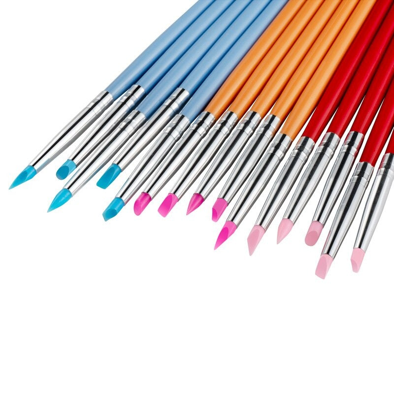 5Pcs of Silicone Manicure Tools Brush Soft Pen brushes for Nail Art