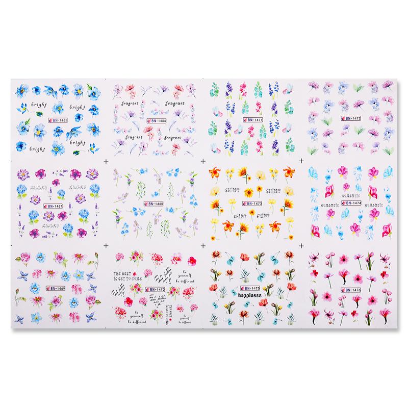 Patterns For Nail Art - Floral Aesthetic | Geometrical pattern | Figurine | Abstract art sheets pack of 12