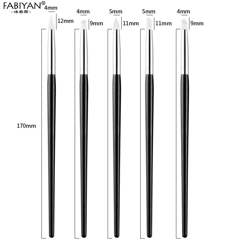 5Pcs of Silicone Manicure Tools Brush Soft Pen brushes for Nail Art