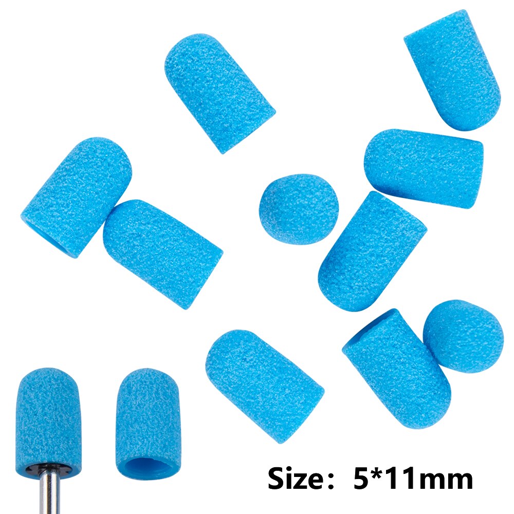 10pcs Nail Sanding Caps With Rubber Gel Polish Remover Nail