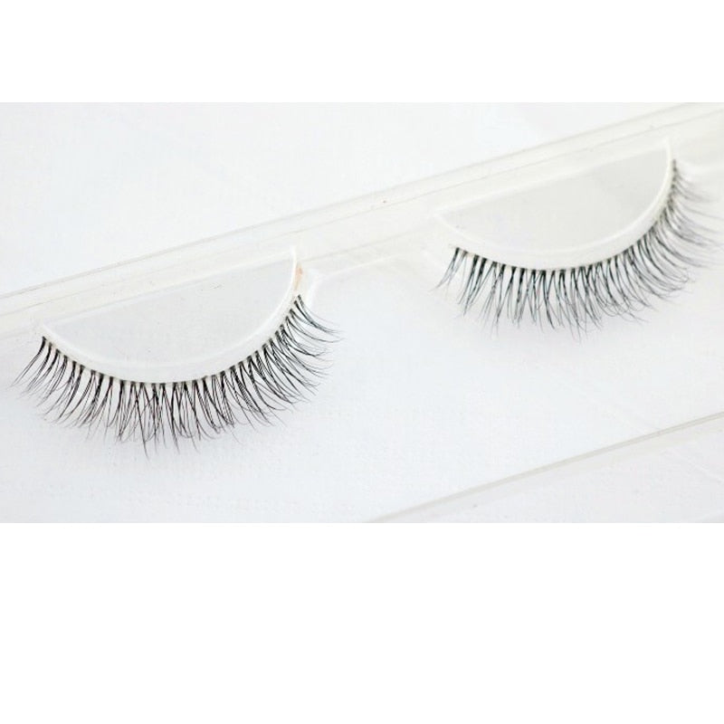 Transparent stem Mink Hair Eyelashes reusable Natural 3D Mink Messy Popular short False Eyelash Full Strip Eyelashes Extension