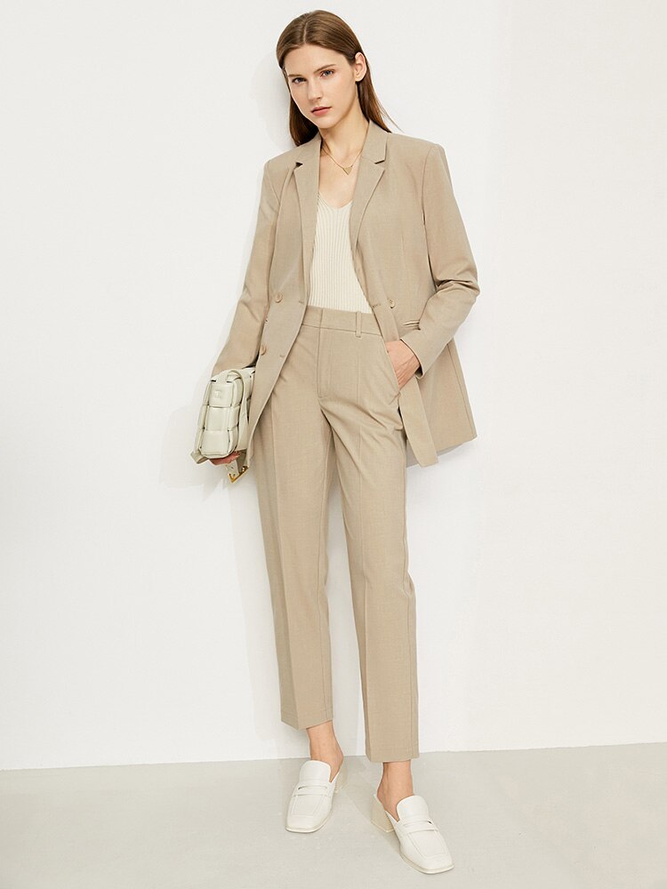 Women Blazer Jacket High Waist Pants Sold Separately Female Coat Lady Pants