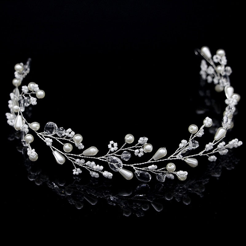 Pearl Crystal Wedding Hair Combs Hair Accessories for Bridal Flower Headpiece Headbands Women Bride Hair ornaments Jewelry