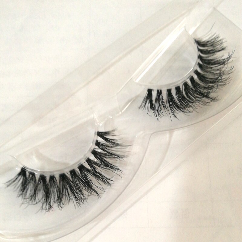 Transparent stem Mink Hair Eyelashes reusable Natural 3D Mink Messy Popular short False Eyelash Full Strip Eyelashes Extension