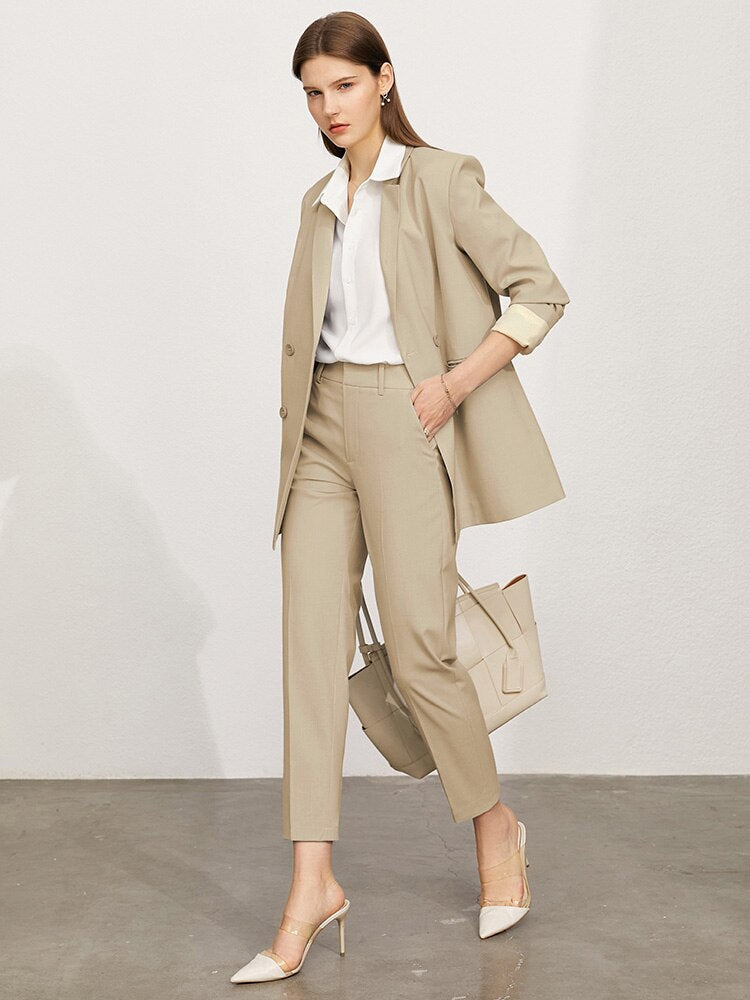 Women Blazer Jacket High Waist Pants Sold Separately Female Coat Lady Pants
