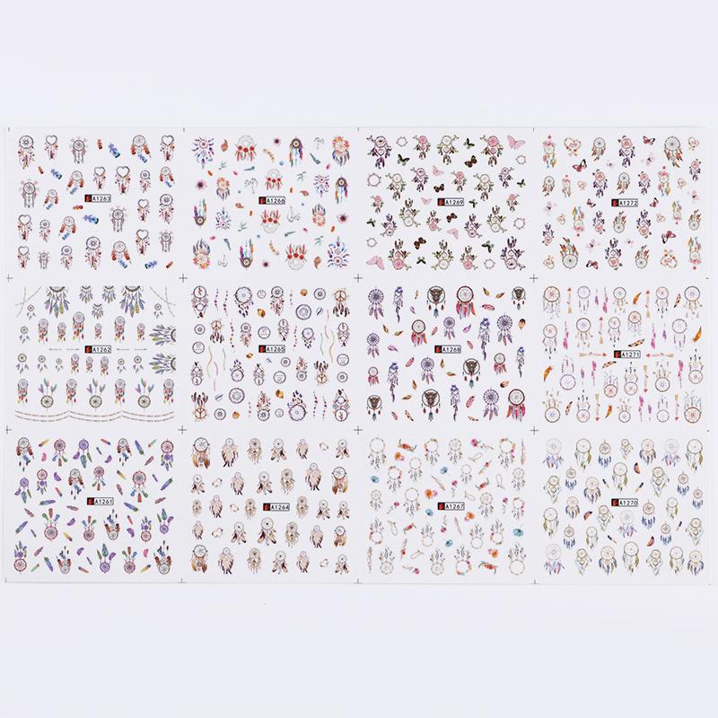 Patterns For Nail Art - Floral Aesthetic | Geometrical pattern | Figurine | Abstract art sheets pack of 12