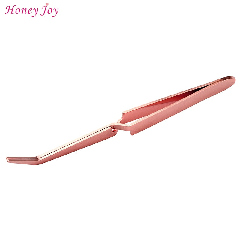 Golden Rainbow Acrylic Stainless Steel Nail Shaping Tweezers for UV Gel Tips