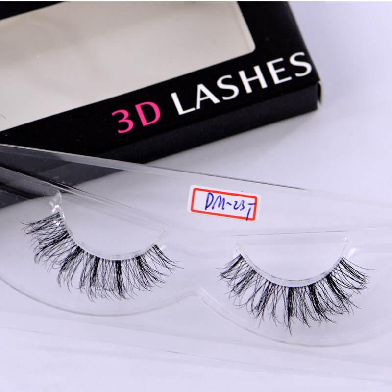 Transparent stem Mink Hair Eyelashes reusable Natural 3D Mink Messy Popular short False Eyelash Full Strip Eyelashes Extension