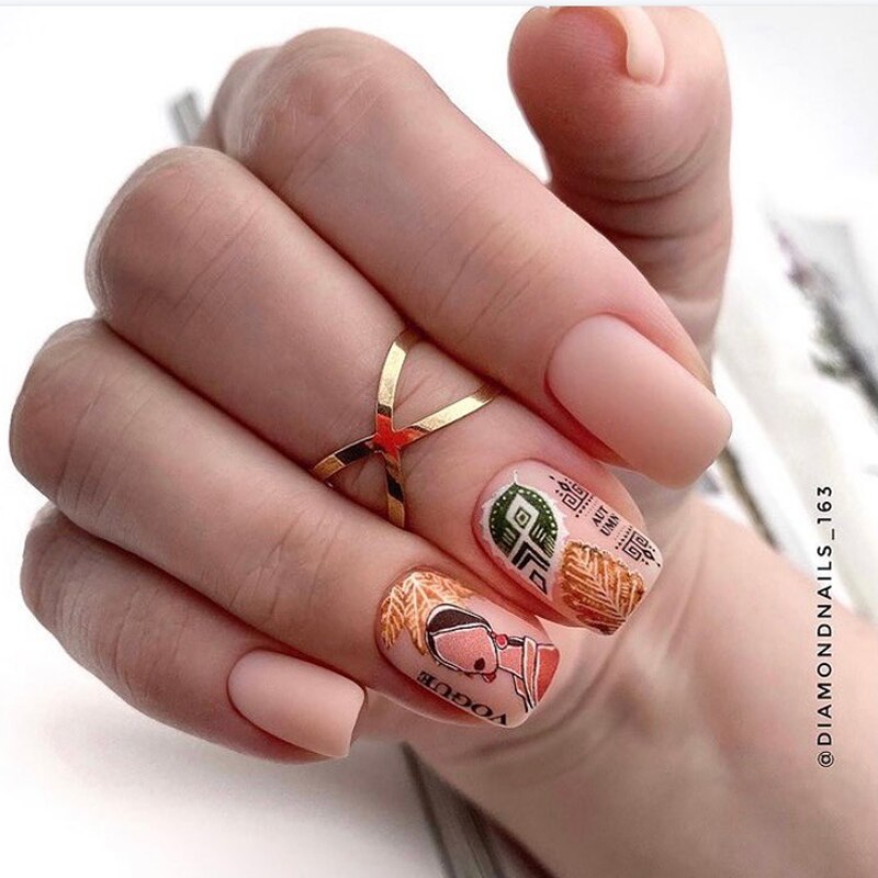 Patterns For Nail Art - Floral Aesthetic | Geometrical pattern | Figurine | Abstract art sheets pack of 12