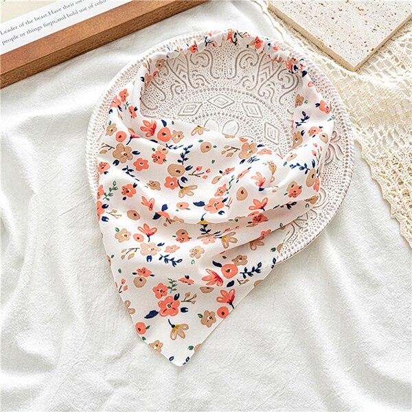 Floral Print Triangle Hair Scarf Headband Cute Turban Headwrap Head Scarf Elastic Hair Band Hairbands Women Hair Accessories summer wear
