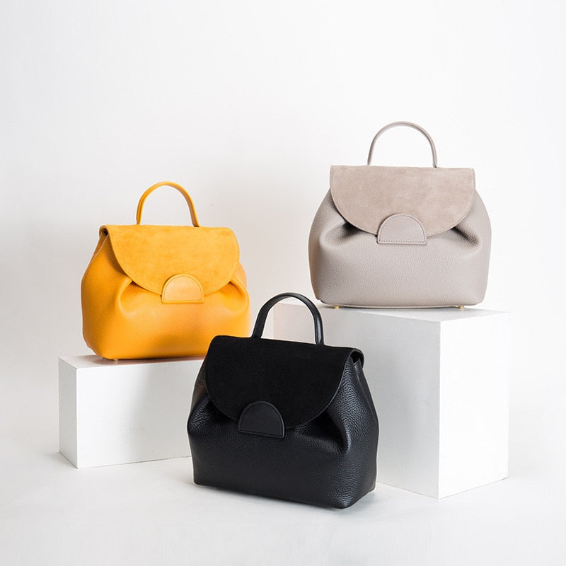 Luxury Genuine Leather Bag for Women Designer Brand Handbags Soft First Layer Cowhide Shoulder Crossbody Bags Lady Tote Purses