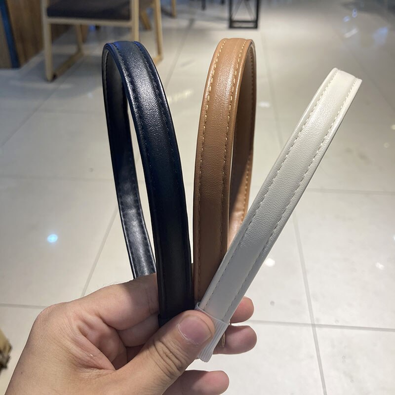 Women Headband PU Leather Retro Hairbands For Women Thin Girls Hair Band Female Hair Accessories Handmade Head Hoop
