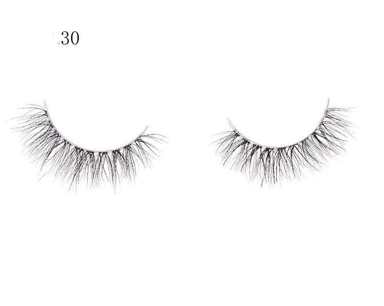 Transparent stem Mink Hair Eyelashes reusable Natural 3D Mink Messy Popular short False Eyelash Full Strip Eyelashes Extension