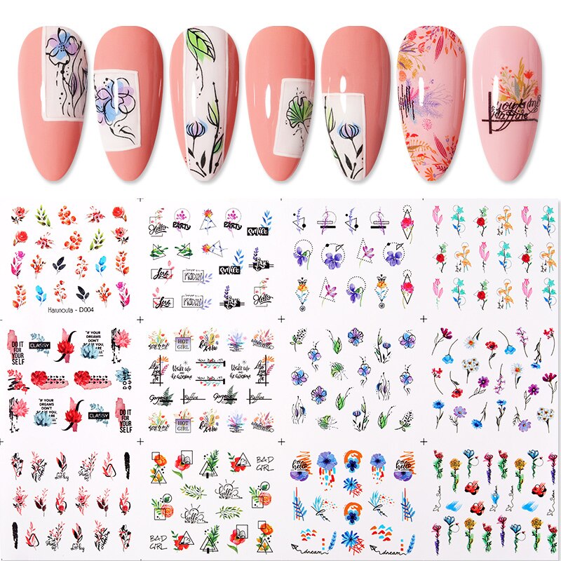 Patterns For Nail Art - Floral Aesthetic | Geometrical pattern | Figurine | Abstract art sheets pack of 12