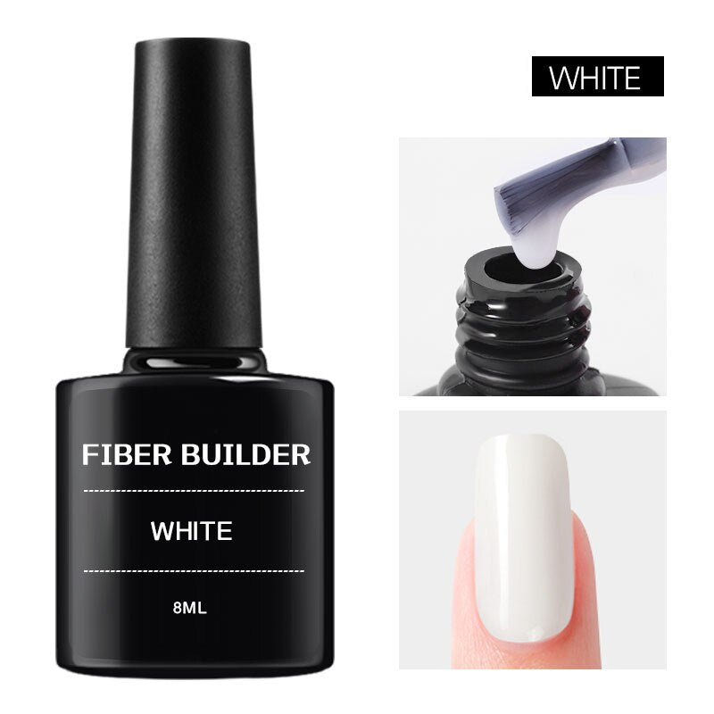 Fibre builder gel transparent white pink colors repair nail tips UV nail polish fiber gel