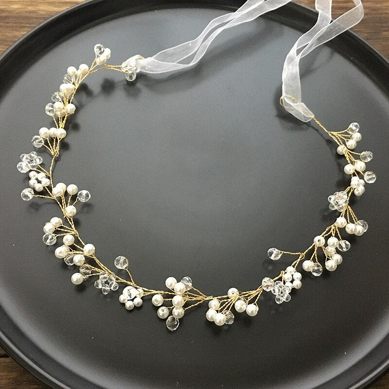 Pearl Crystal Wedding Hair Combs Hair Accessories for Bridal Flower Headpiece Headbands Women Bride Hair ornaments Jewelry