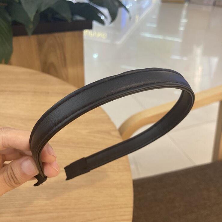 Women Headband PU Leather Retro Hairbands For Women Thin Girls Hair Band Female Hair Accessories Handmade Head Hoop