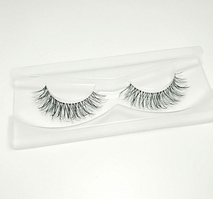 Transparent stem Mink Hair Eyelashes reusable Natural 3D Mink Messy Popular short False Eyelash Full Strip Eyelashes Extension