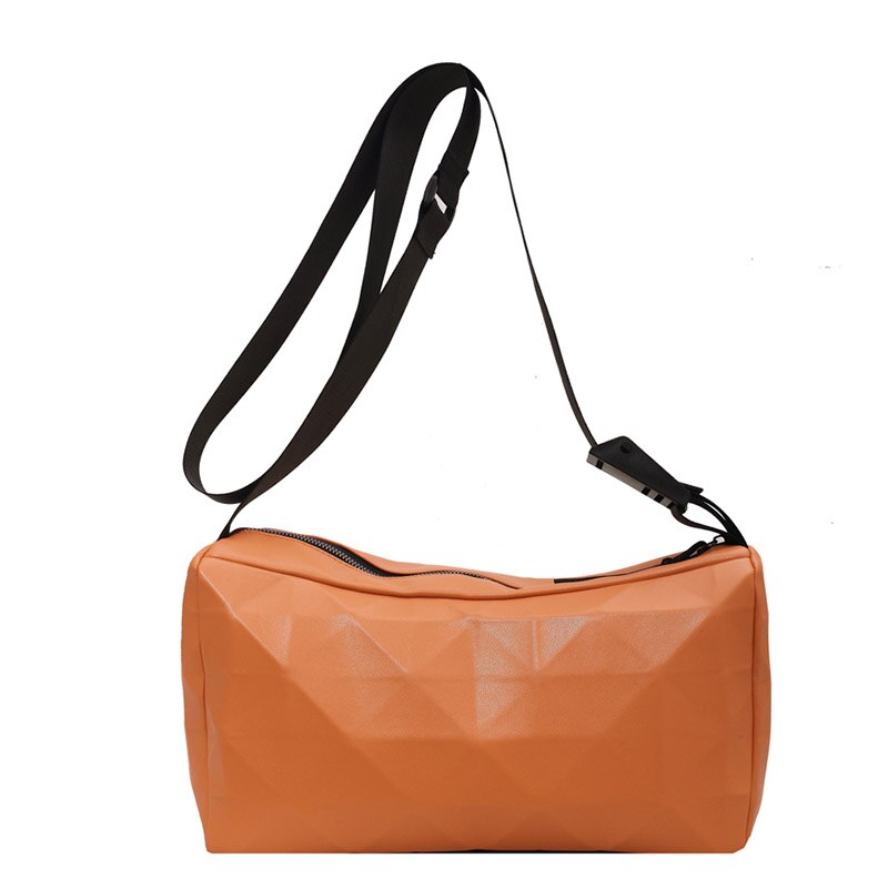 Geometric Pattern Large Bags for Women Pure Color Leather Girls Shoulder Bag