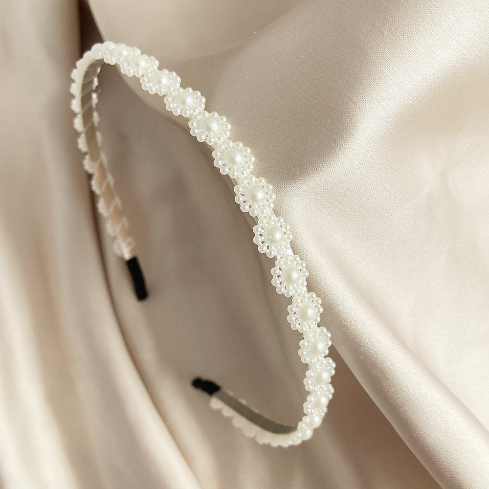 New Simple Full Pearls Women Hairbands Sweet Headband Hair Hoops Holder Ornament Head Band Lady Elegant Fashion Hair Accessories