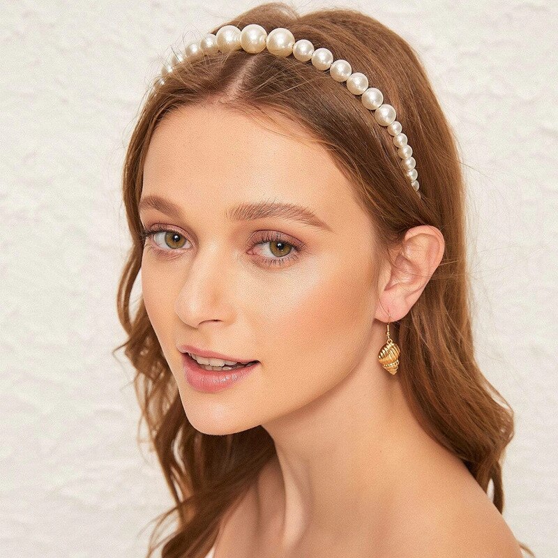 New Simple Full Pearls Women Hairbands Sweet Headband Hair Hoops Holder Ornament Head Band Lady Elegant Fashion Hair Accessories