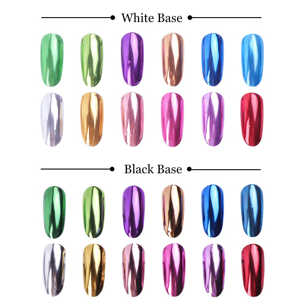 Blue -1 pack Mirror Powder Nail Chrome Gel Polish
