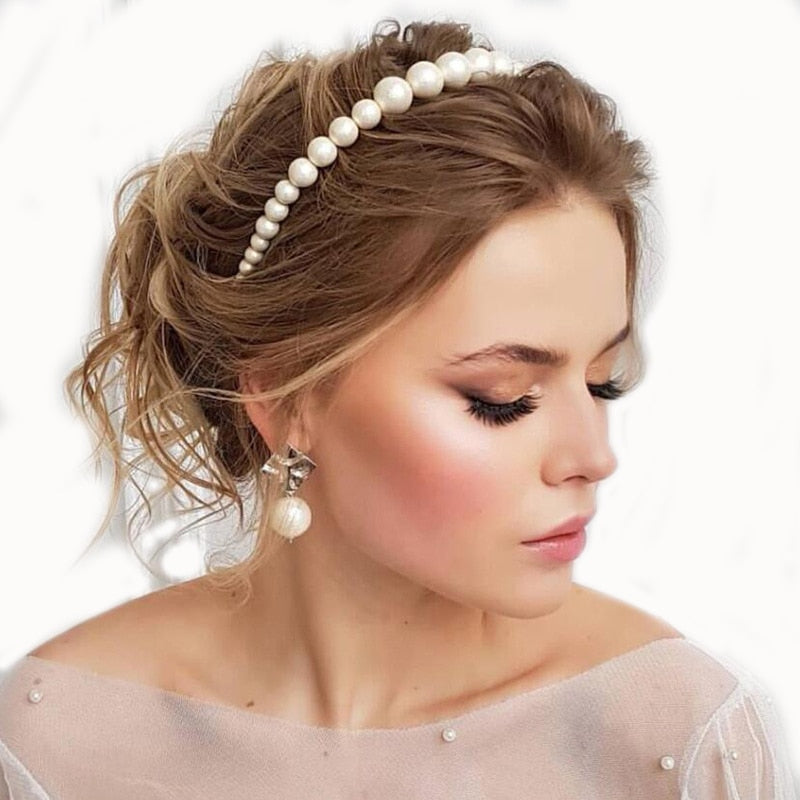 New Luxury Big Pearl Hair hoop for Women Hair Elegant headband Fashion Girls Hair Headwear