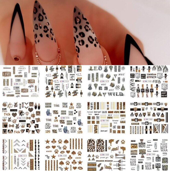 Patterns For Nail Art - Floral Aesthetic | Geometrical pattern | Figurine | Abstract art sheets pack of 12