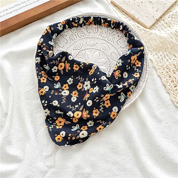Floral Print Triangle Hair Scarf Headband Cute Turban Headwrap Head Scarf Elastic Hair Band Hairbands Women Hair Accessories summer wear