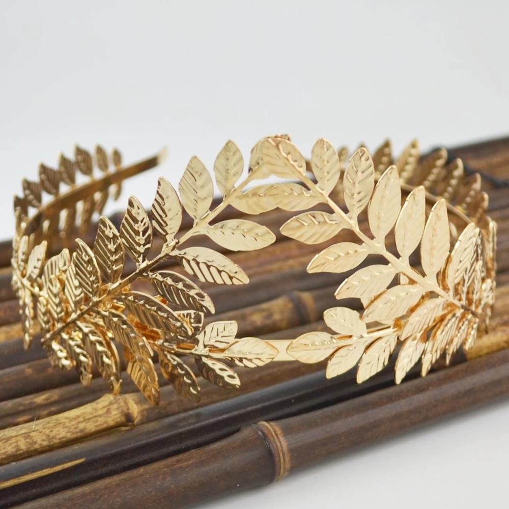 Greek Crown Goddess Headdress Olive Crown Bridal Gold Foil Branch Women's Headdress Roman Wedding Women's Ceremony