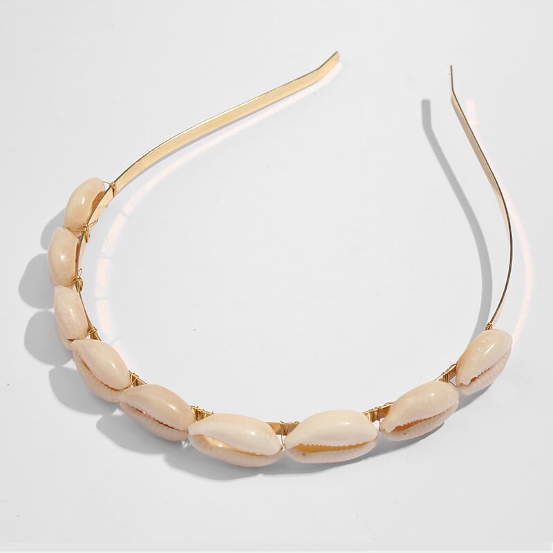Fashion Boho Ethnic Shell Pearl Hair Clip Bands Headband Bridal Hair Accessories Head Wear Hairband Head Hoop Jewelry