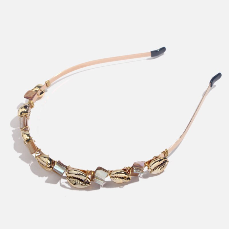 Fashion Boho Ethnic Shell Pearl Hair Clip Bands Headband Bridal Hair Accessories Head Wear Hairband Head Hoop Jewelry