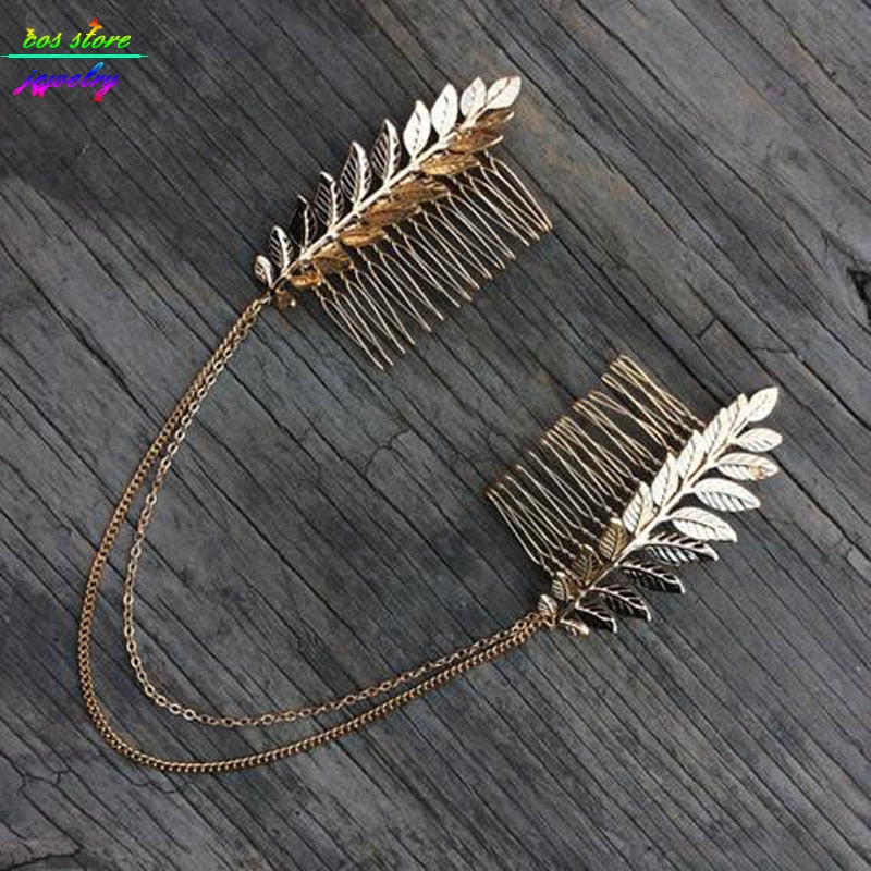 Summer Style Bohemia Leaves Head Crown Chain And Leaves Hair Comb Wedding Hair Accessories