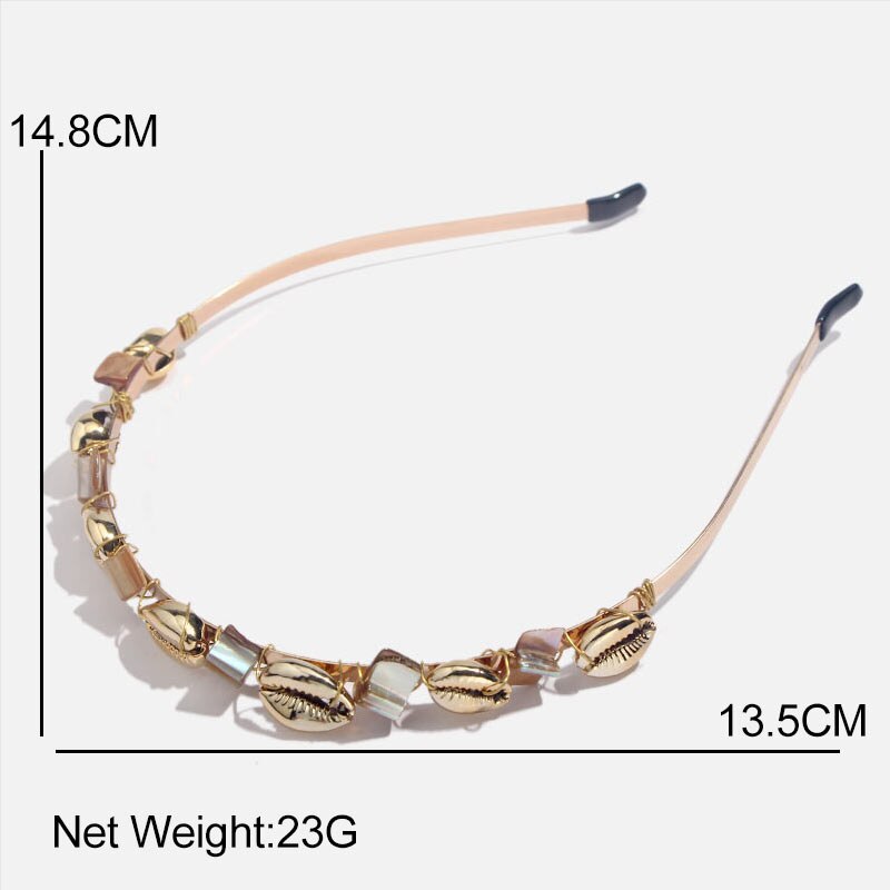 Fashion Boho Ethnic Shell Pearl Hair Clip Bands Headband Bridal Hair Accessories Head Wear Hairband Head Hoop Jewelry