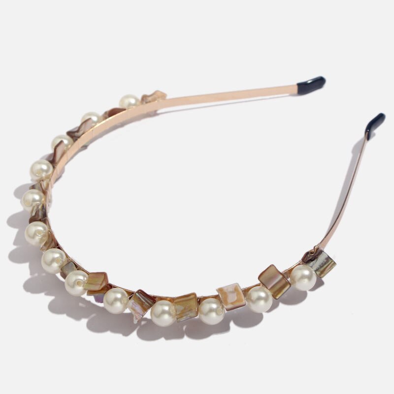 Fashion Boho Ethnic Shell Pearl Hair Clip Bands Headband Bridal Hair Accessories Head Wear Hairband Head Hoop Jewelry