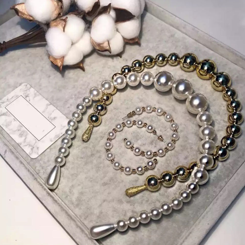 Fashion Boho Ethnic Shell Pearl Hair Clip Bands Headband Bridal Hair Accessories Head Wear Hairband Head Hoop Jewelry