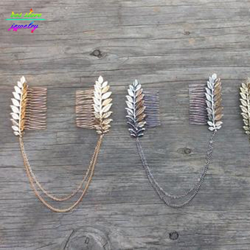 Summer Style Bohemia Leaves Head Crown Chain And Leaves Hair Comb Wedding Hair Accessories