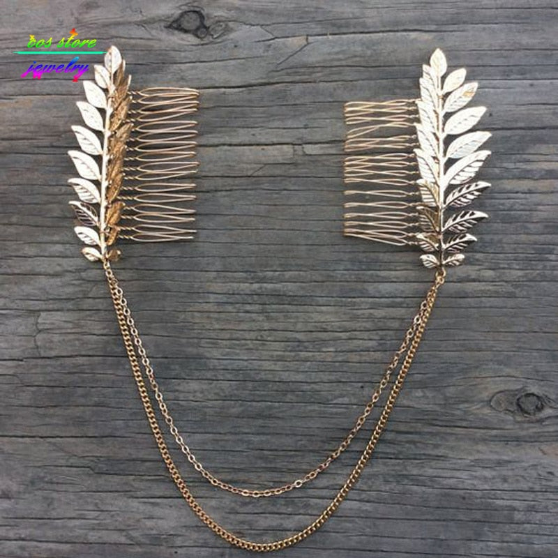 Summer Style Bohemia Leaves Head Crown Chain And Leaves Hair Comb Wedding Hair Accessories