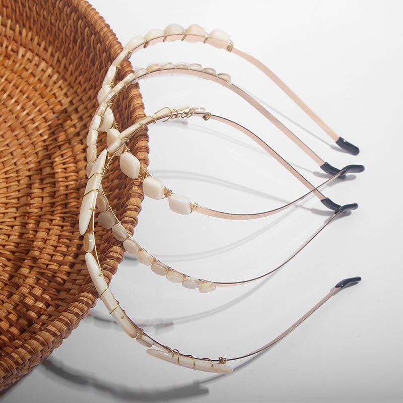 Fashion Boho Ethnic Shell Pearl Hair Clip Bands Headband Bridal Hair Accessories Head Wear Hairband Head Hoop Jewelry
