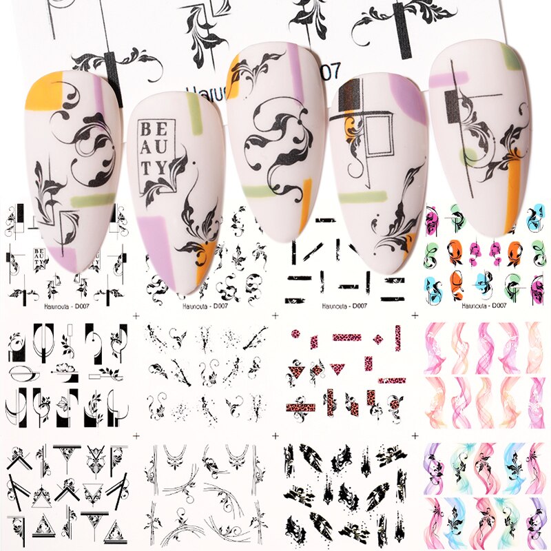 Patterns For Nail Art - Floral Aesthetic | Geometrical pattern | Figurine | Abstract art sheets pack of 12