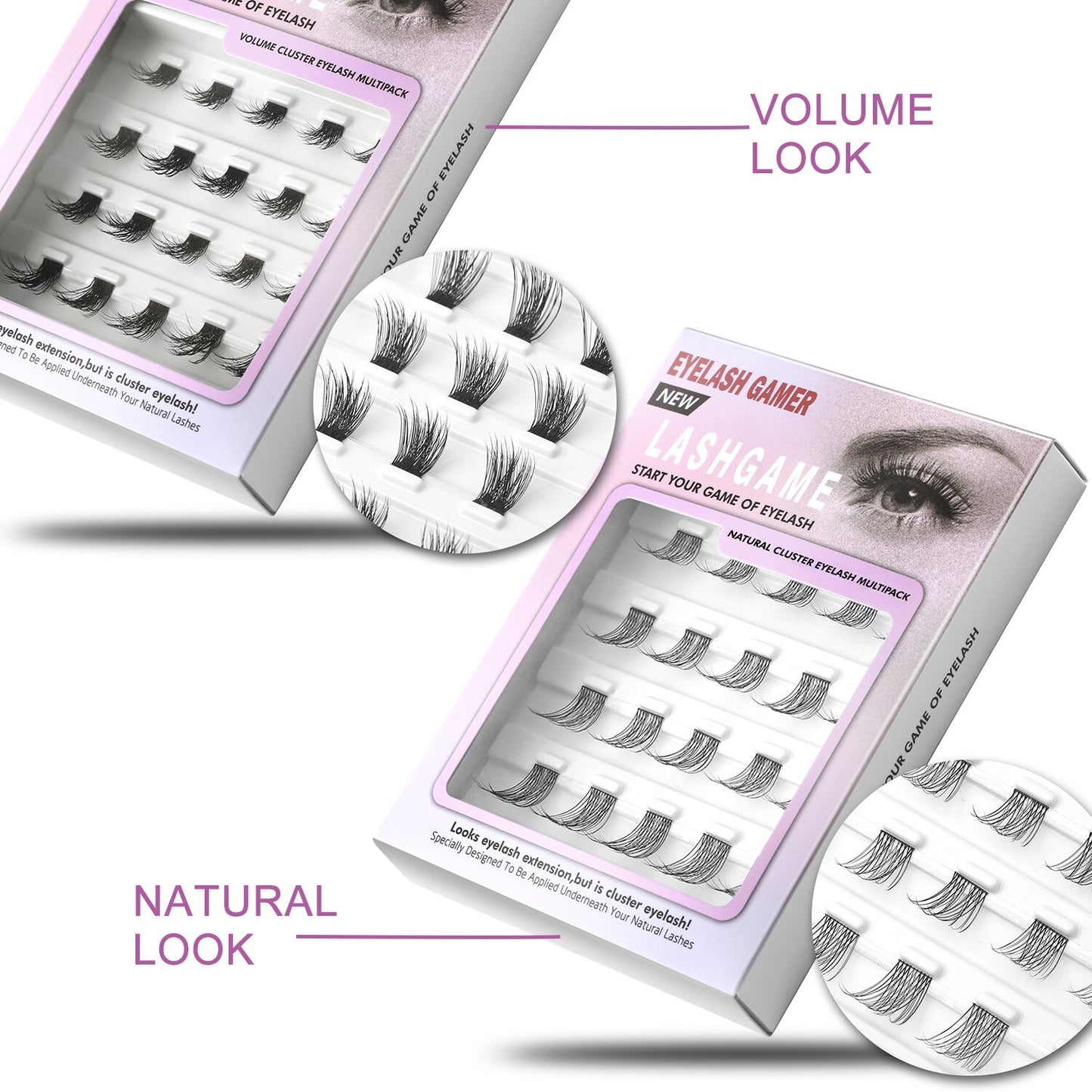 Natural 3D Barbie Volume Cluster Lashes Makeup Lashes Mix 3D Effect Individual Lash