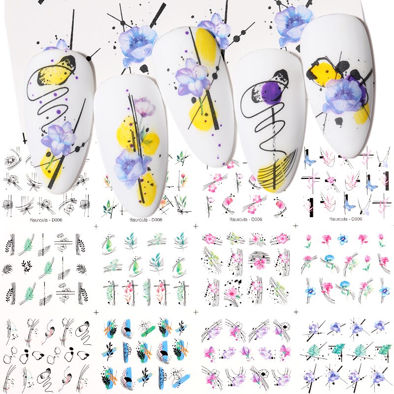 Patterns For Nail Art - Floral Aesthetic | Geometrical pattern | Figurine | Abstract art sheets pack of 12