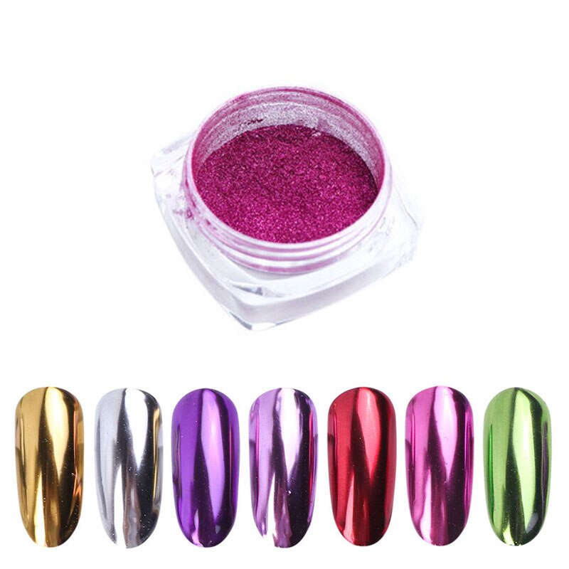 Blue -1 pack Mirror Powder Nail Chrome Gel Polish
