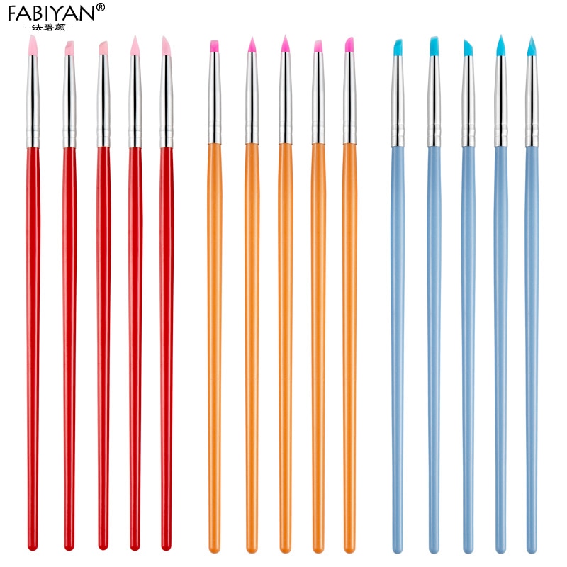 5Pcs of Silicone Manicure Tools Brush Soft Pen brushes for Nail Art