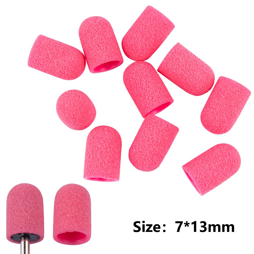10pcs Nail Sanding Caps With Rubber Gel Polish Remover Nail