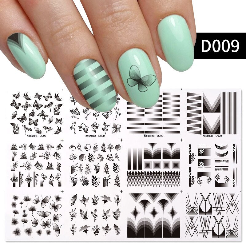 Patterns For Nail Art - Floral Aesthetic | Geometrical pattern | Figurine | Abstract art sheets pack of 12